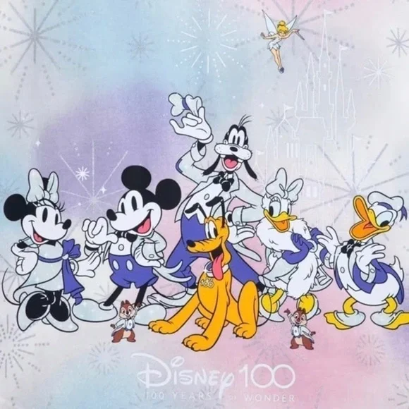 Disney Parks 100 Anniversary Spirit Jersey Glitter Logo Sweatshirt Long Sleeve - Picture 3 of 9